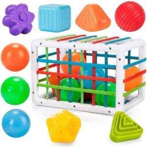 Juguetes Bebes 6-12 Meses, Cubo Montessori con Bloques