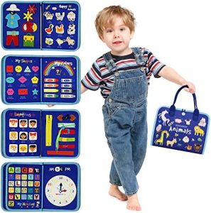 GOOJOOY Montessori Busy Board Juguetes para Niños,4 Capas
