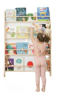 WOODENLAND® – Estanteria Montessori tamaño XL – libreria Montessori para pared 95cm x 141cm x 10cm de fondo realizada 100% en madera natural muy fácil de montar (Fabricada en España artesanal)