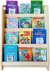 Pekiedo SWEETME Biblioteca Montessoriana para niños, estantería para libros de cómics de 4 estantes, juegos educativos de madera natural