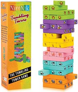 NimNik Torre de Bloques Infantil de Madera 4 en 1 con
