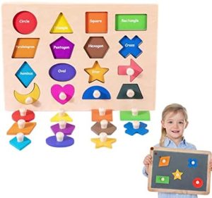 PINGPAI Rompecabezas de Formas geométricas Montessori -