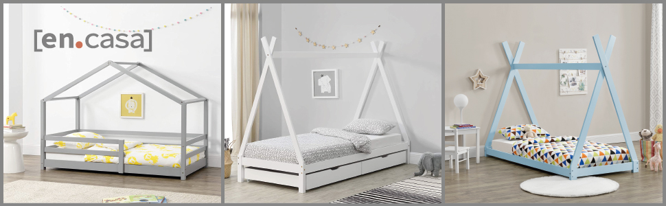 Cama Infantil Tipi Tienda India 70x140cm Cama Infantil Cama Infantil Pino Blanco