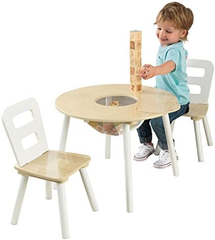 KidKraft 27027 Juego infantil de mesa redonda y 2 sillas de