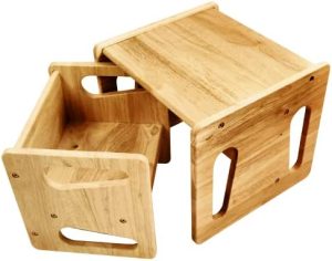 Montessori & Me Silla de madera y mesa infantil destete