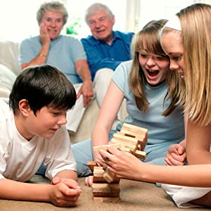 Juego educativo Falling Towers juego de madera ideal para niños, padres y abuelos