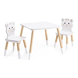 mesa de juego juego de sillas infantiles escritorio sillas muebles infantiles madera diseño infantil gatos +3 años