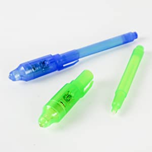Bolígrafos espía con tinta invisible y luz ultravioleta para pintar sobre el tablero de luz