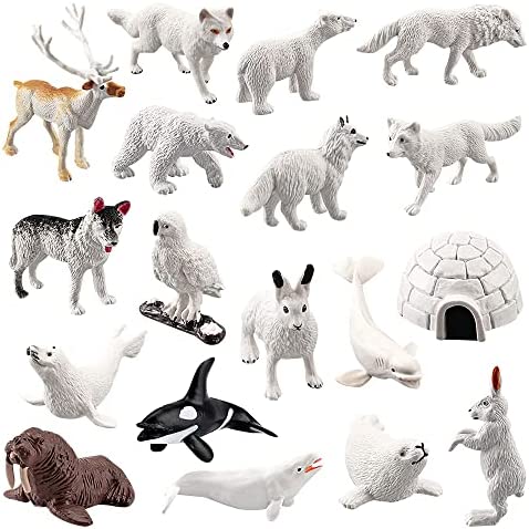 LUFEIS 18 Piezas Figuras de Animales Polares, Figuras de