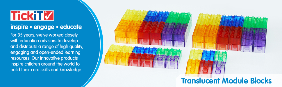 Bloques de módulos translúcidos TickiT, bloques Lego, bloques de colores Lego