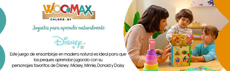 woomax;colorbaby;  juguete;  juguete para niños;  bloques de madera;  balde de madera
