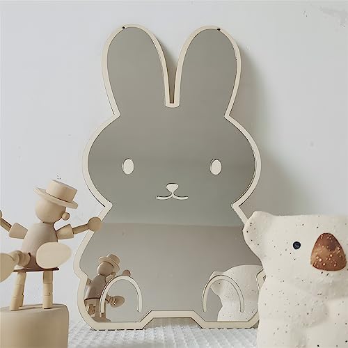 Wiksite Espejo acrílico de pared para habitación infantil, diseño de conejo